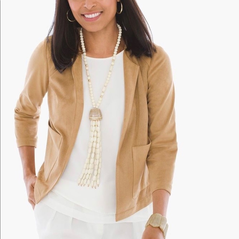 Chico’s perforated faux suede jacket